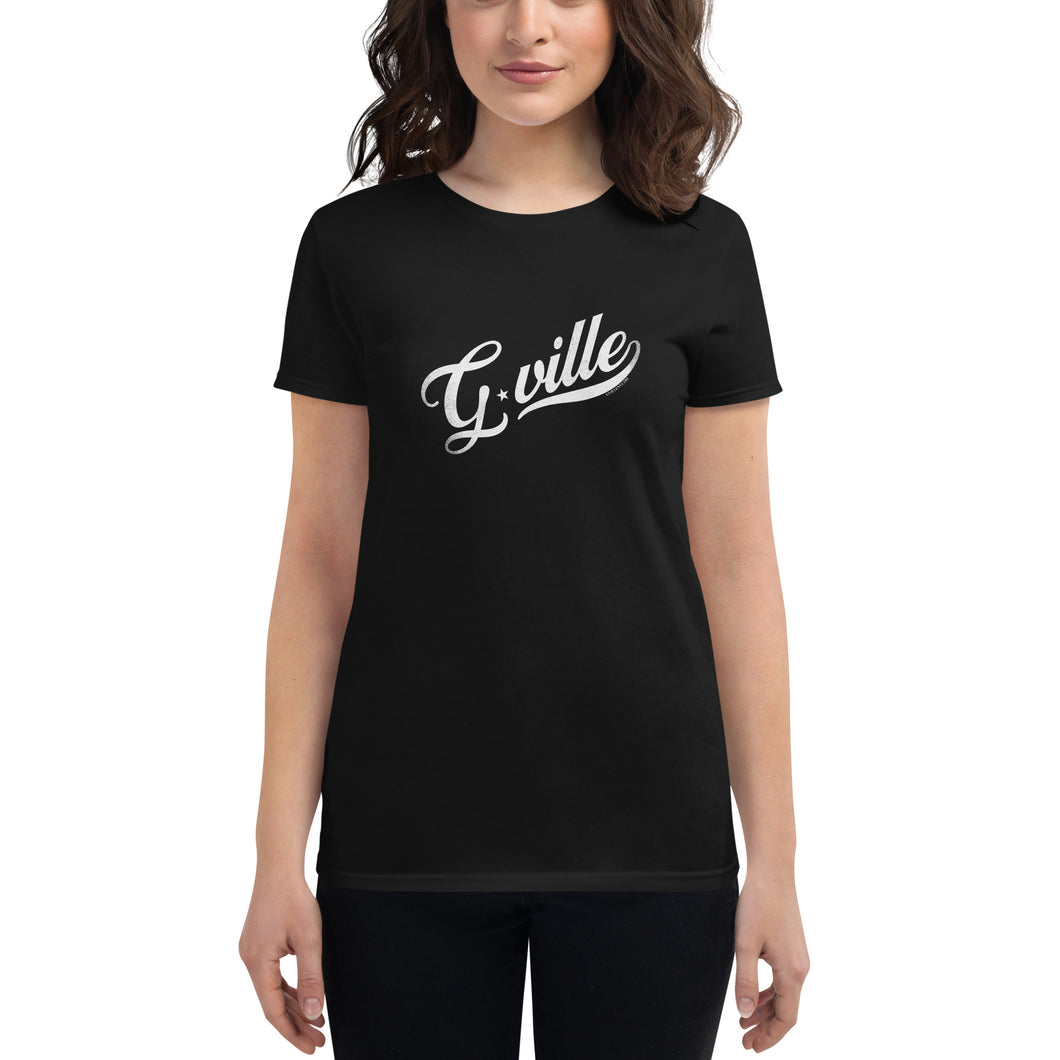 White Gville Cursive Women's short sleeve t-shirt