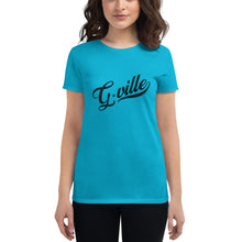 Load image into Gallery viewer, Black Cursive Gville Women&#39;s short sleeve t-shirt
