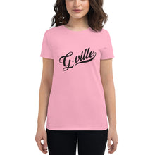 Load image into Gallery viewer, Black Cursive Gville Women&#39;s short sleeve t-shirt
