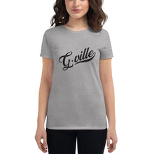 Load image into Gallery viewer, Black Cursive Gville Women&#39;s short sleeve t-shirt
